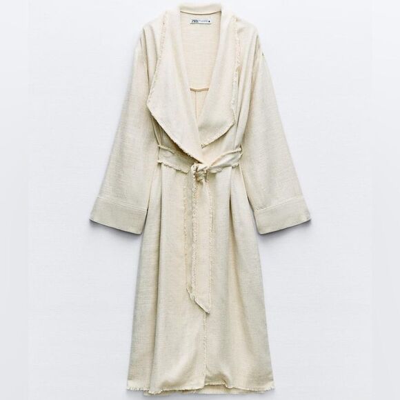 ZARA FRAYED RUSTIC TRENCH - Picture 3 of 9